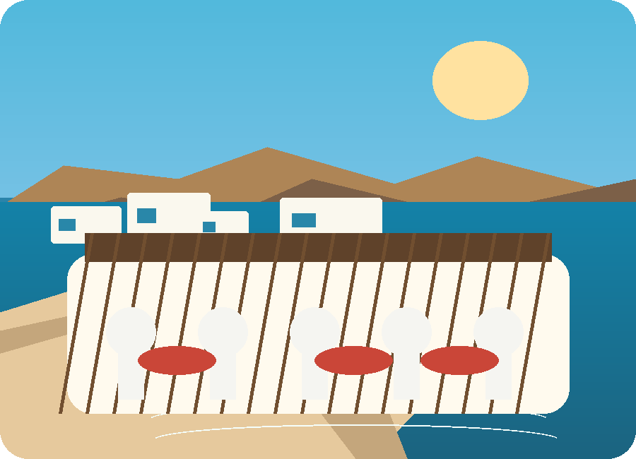 Terraza mediterránea junto al mar
